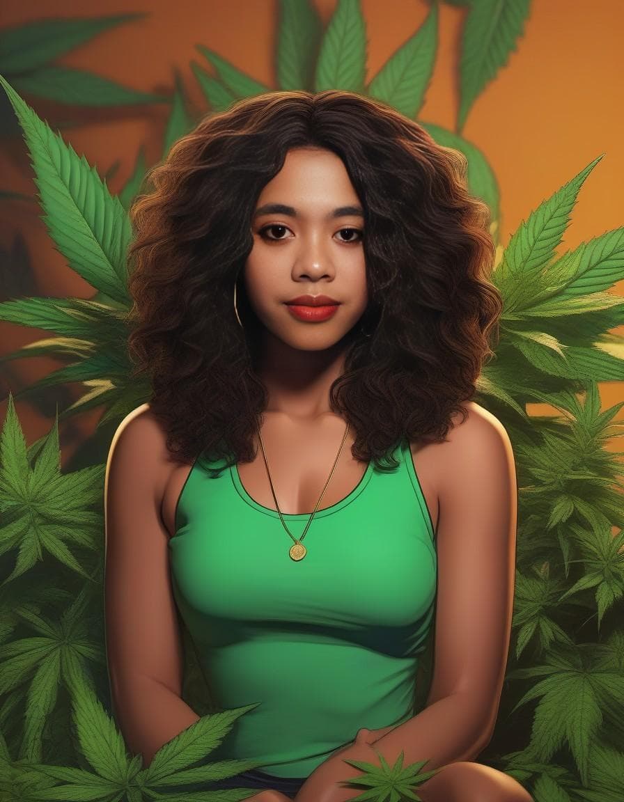 AI generated: comic ,Ganja mascot , ganja , cannabisplant mascot , comic style , comic cannabis , bud , cannabisbu...