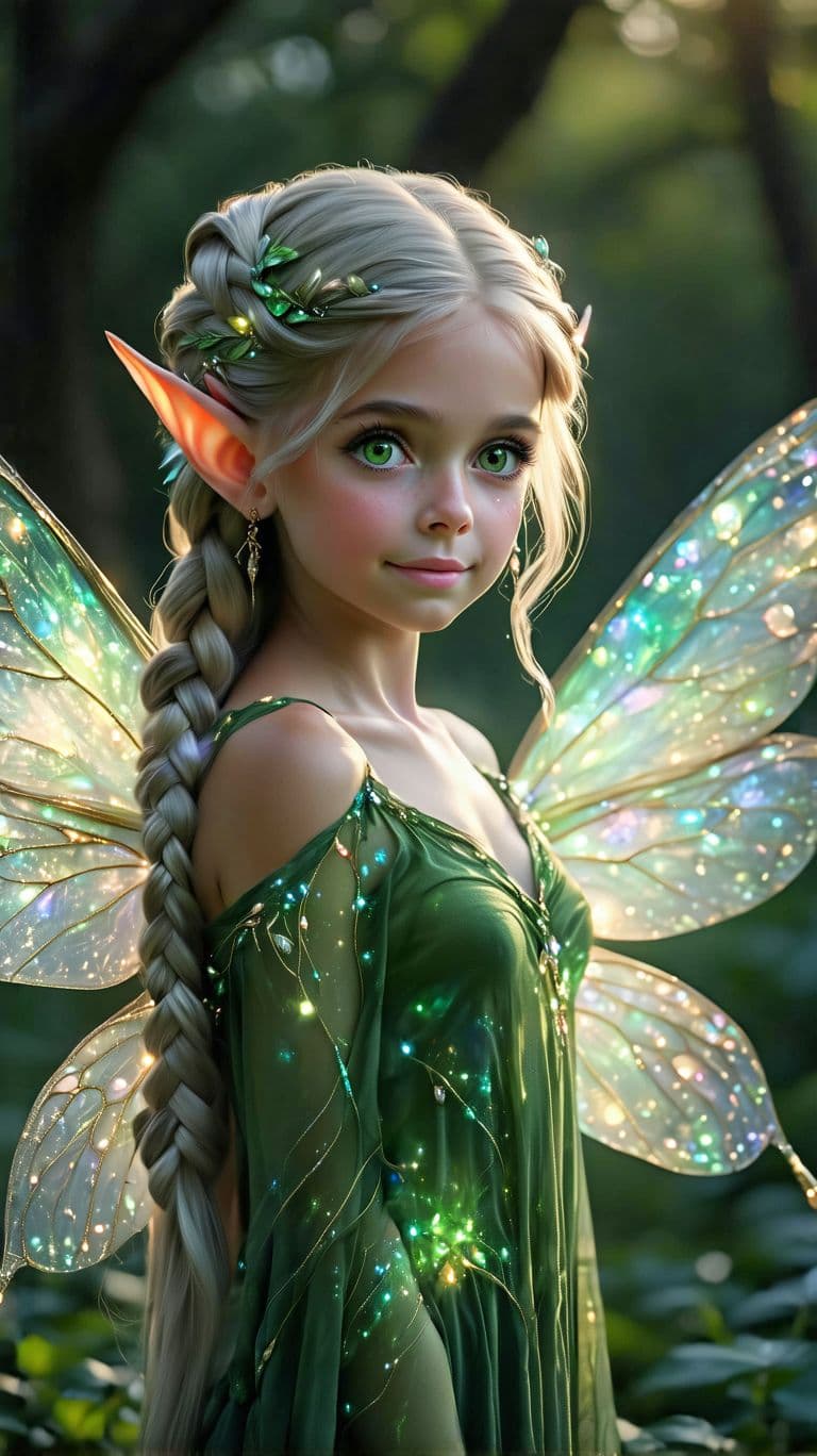 AI generated: a professional photo of a exceptionally of the most beautiful girl in the world, tween short eared e...