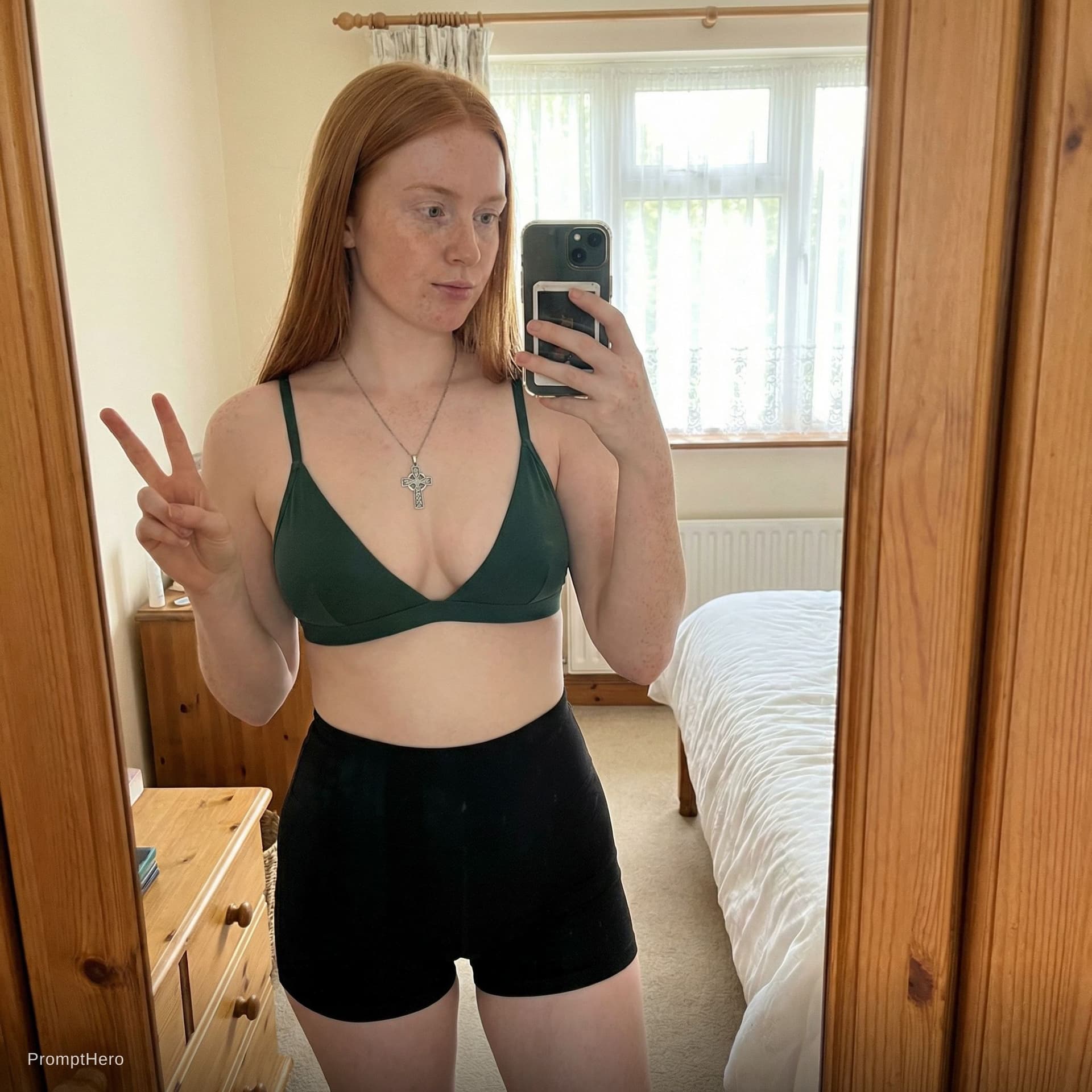 AI generated: 23-year-old Irish woman with clearly Irish heritage. Naturally curvy build with fair porcelain skin ...