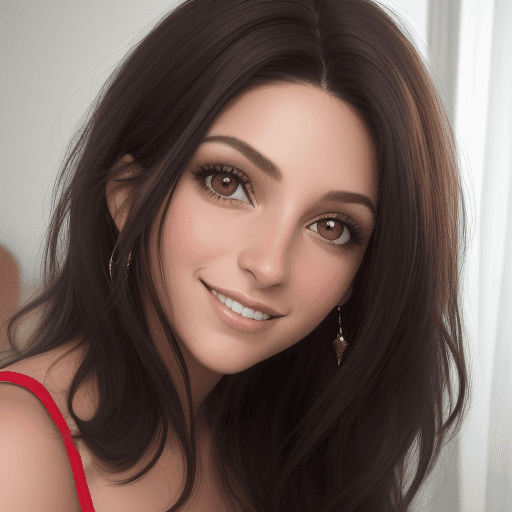 AI generated: un retrato detallado y realista de una mujer hermosa, cabello negro, ojos redondos y cabello corto y...