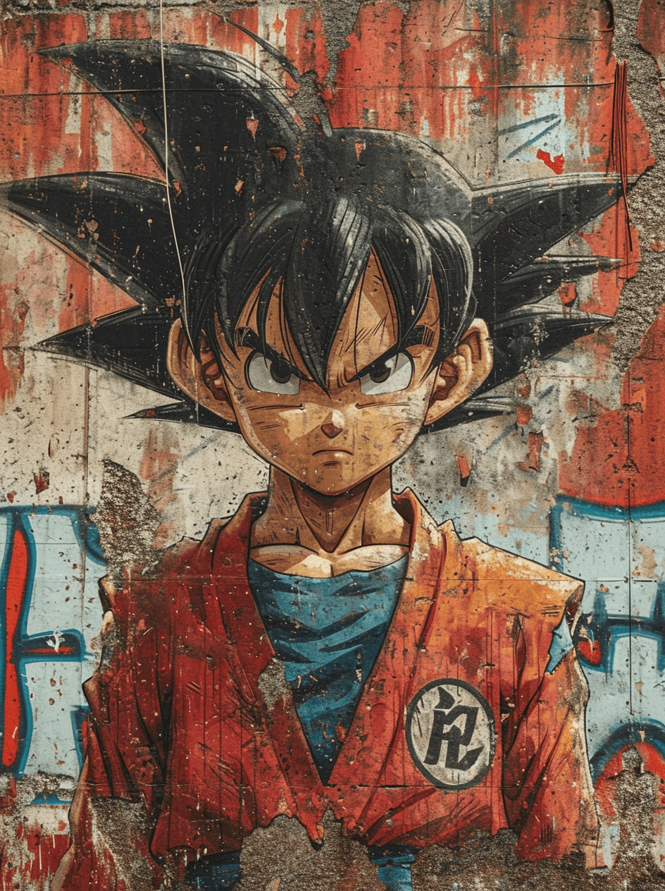 AI generated: dragon ball, portrait of dr goku, in the style of street art aesthetic, cute cartoonish designs, pho...