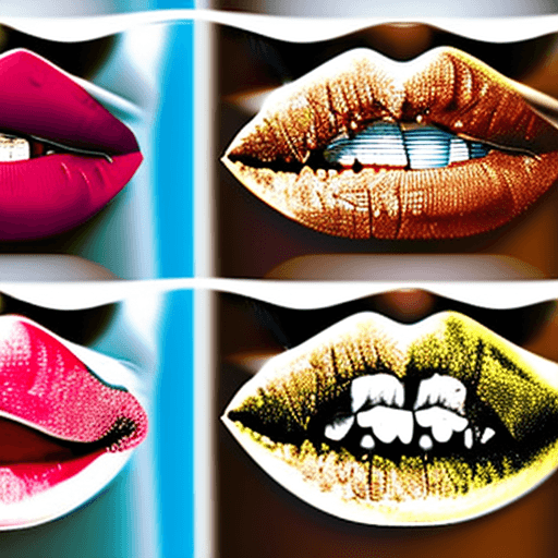 AI generated: A closeup set of lips and tongue

