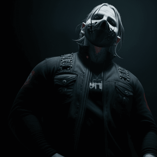 AI generated: In this striking image, Corey Taylor of Slipknot is portrayed as a stylish fighter, pitted against t...