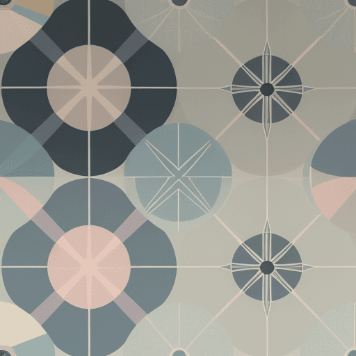 AI generated: Patterns inspired by the Atomic Age, with orbs and connecting lines in muted pastels. - - style mid-...