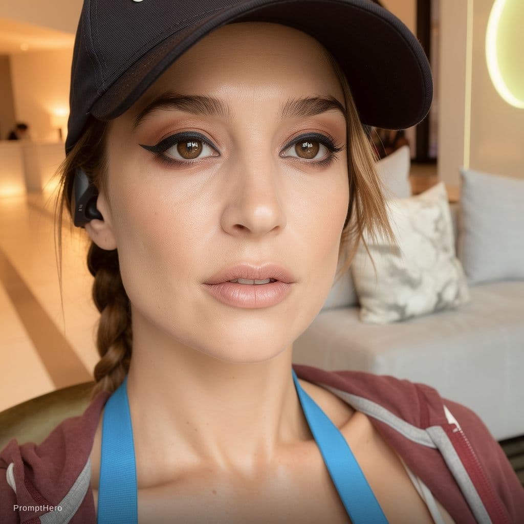 AI generated: Use facial features from provided photo. close-up of a stunning fashion model, ultra-realistic, port...