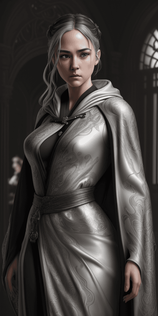 AI generated: hyper realism, beautiful, photo realistic, detailed, art nouveau, girl like Alex Garland, wearing a ...