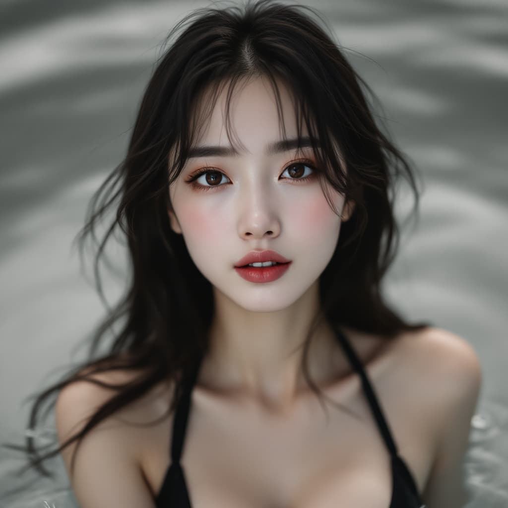 AI generated: a 32-year-old East Asian woman with a heart-shaped face and smooth, even-toned skin with a subtle na...
