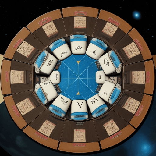AI generated: Un hermoso tablero de ajedrez, en el espacio exterior 