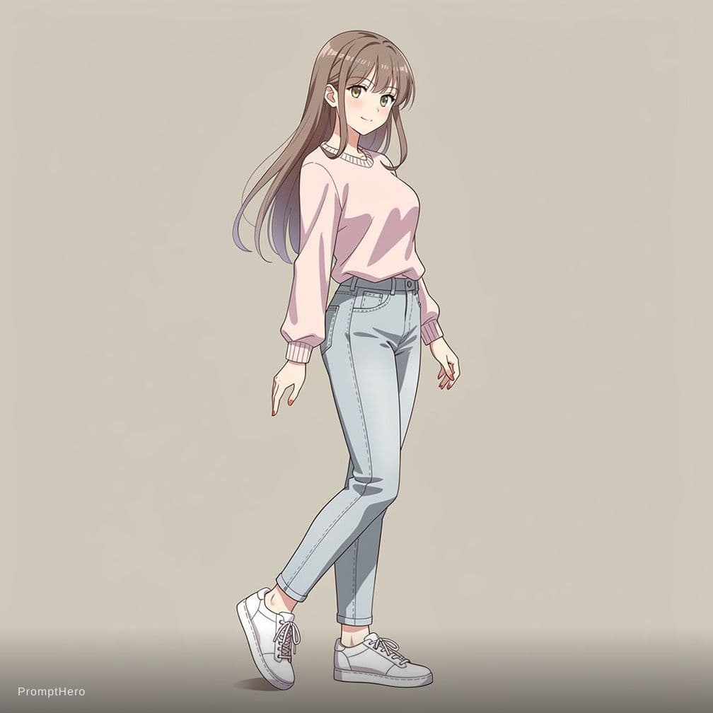 AI generated: Anime qui se déshabille et montre son corps généreux