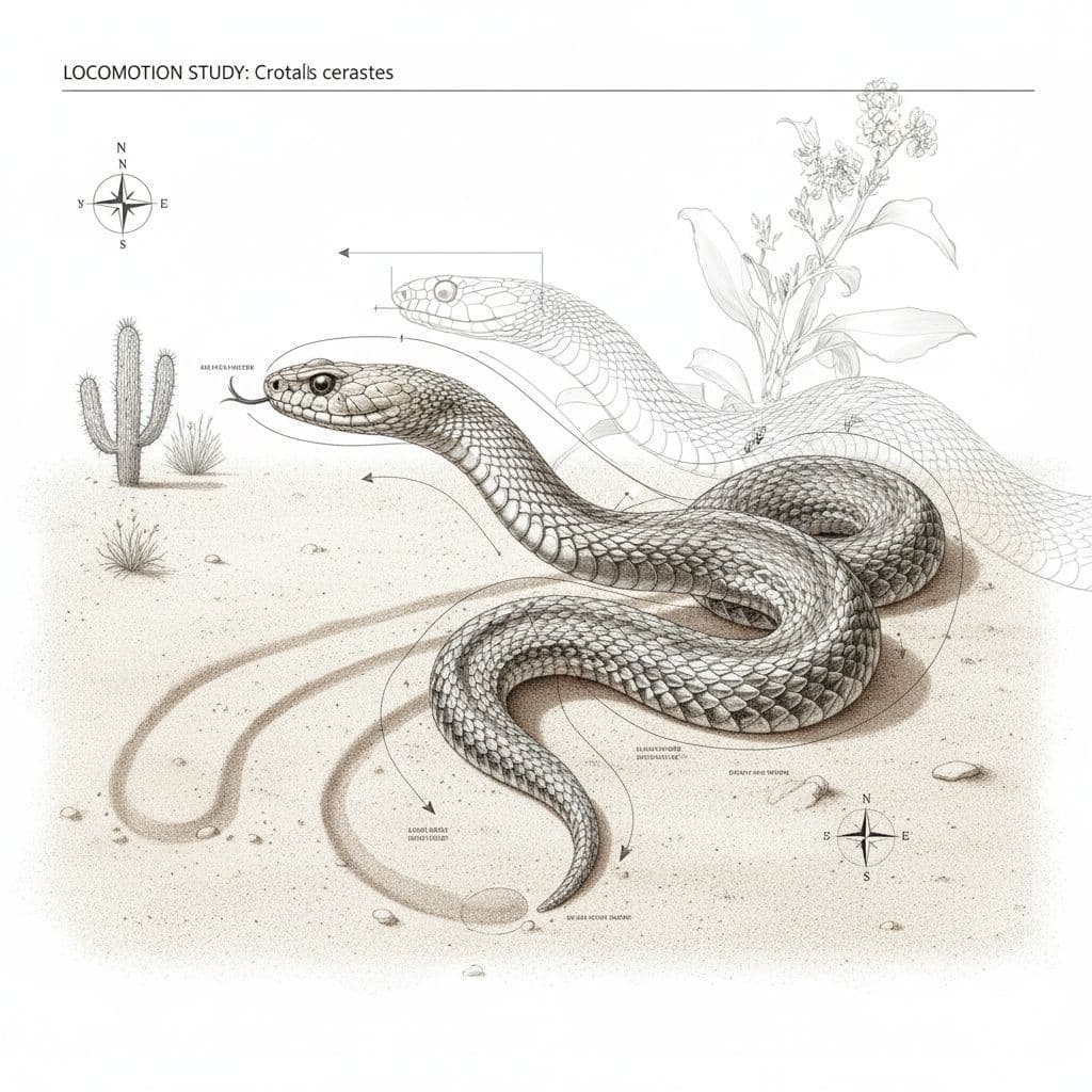 AI generated: can you generate a drawing the movements of a snake in a desert. using the picture i sent as a refer...