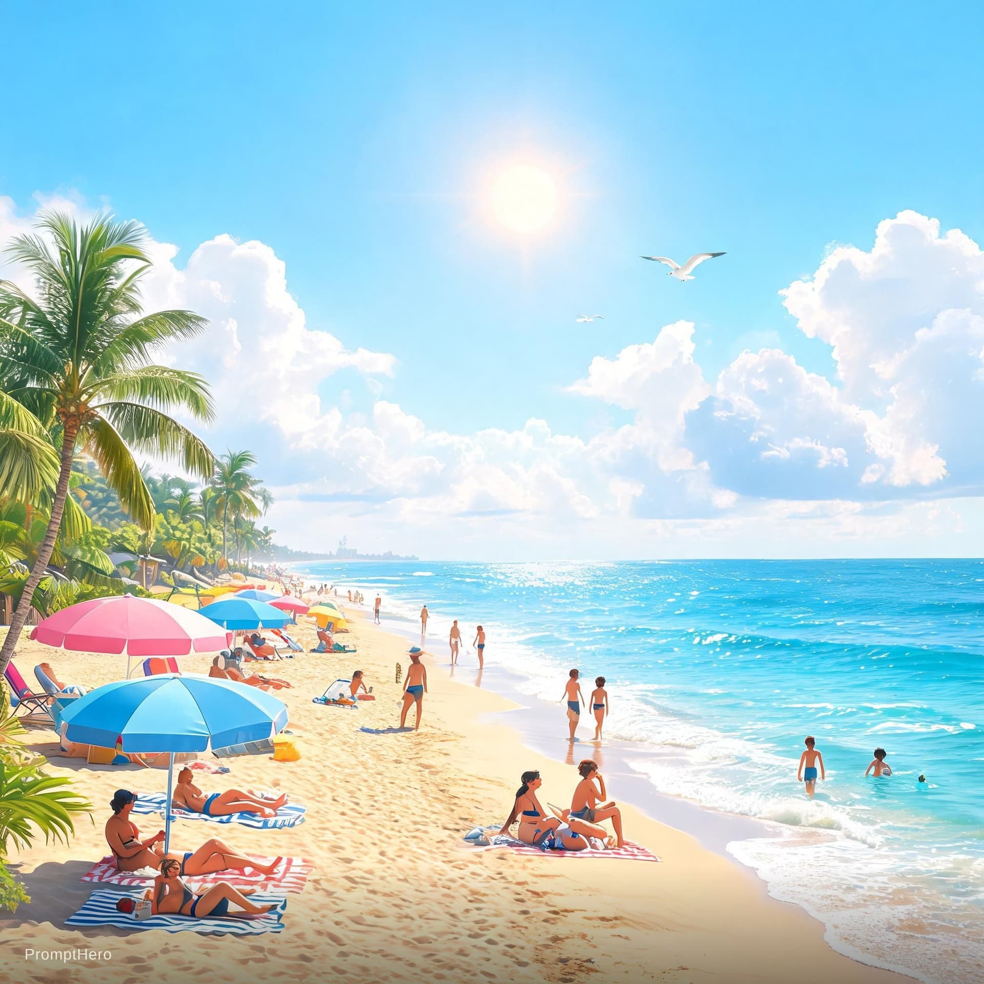 AI generated: A beautiful day at the beach 
