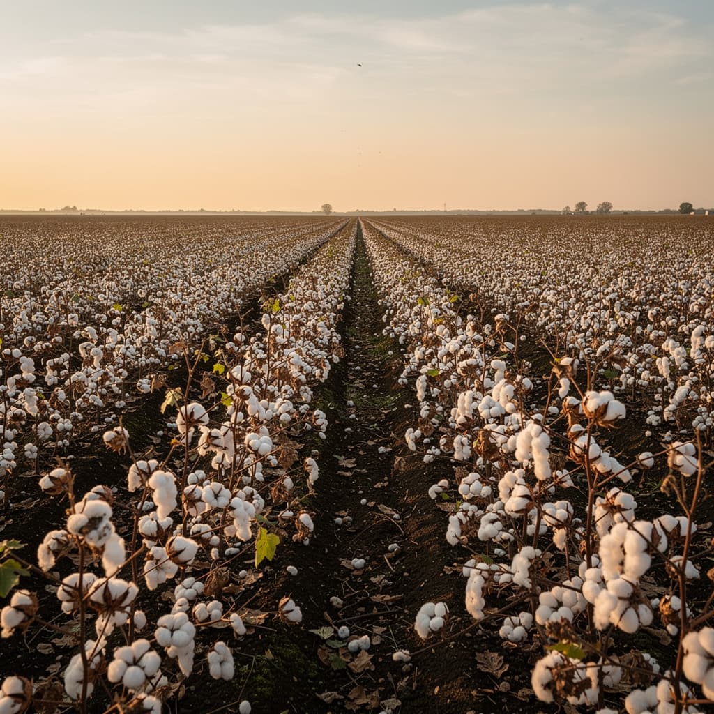 AI generated: create a photo with a cotton field