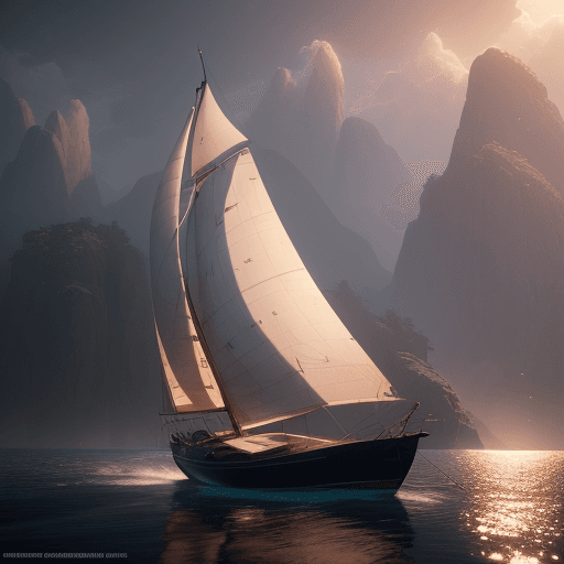AI generated: new year atmosphere, studio atmosphere, studio lighting clean. Photography of ultra-realistic sailbo...