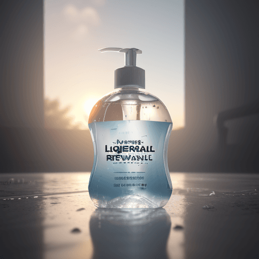 AI generated: Photo of a ultra realistic liquid hand wash refill pack, dramatic light, pale sunrise, cinematic lig...