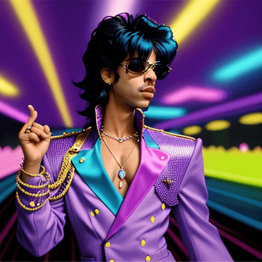AI generated: party like it's 1999, prince style in 2024. Mood is epic, redemptive, loving, glorious, cinematic te...