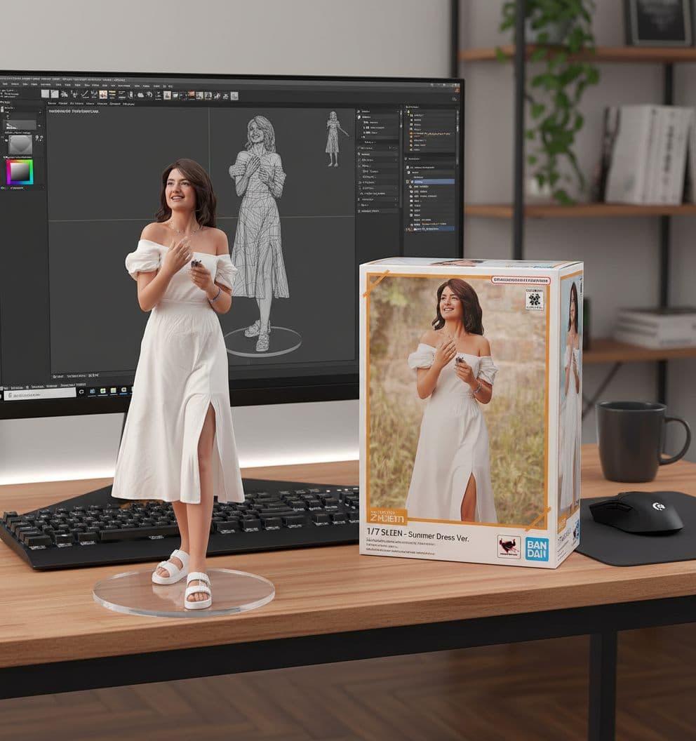 AI generated: Create a 1/7 scale commercialized figure of the character in the illustration, in a realistic style ...