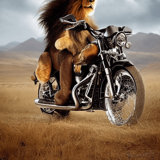 AI generated: In a fantastical realm where animals possess an unexpected flair for adventure, a magnificent lion t...