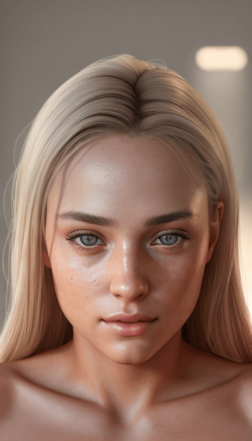 AI generated: ultra-detailed face, 24k, soft natural light, 85mm, sunshine on her face, staring at the camera, lon...