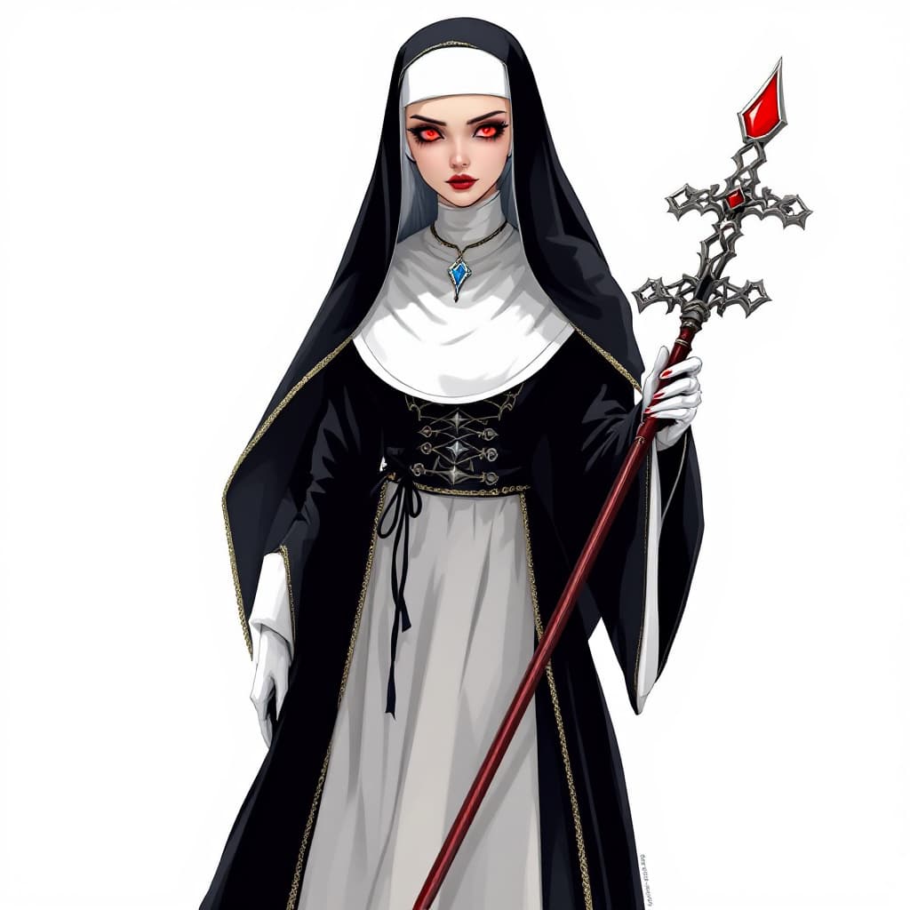 AI generated: A very beautiful Nun dressed to kill 
