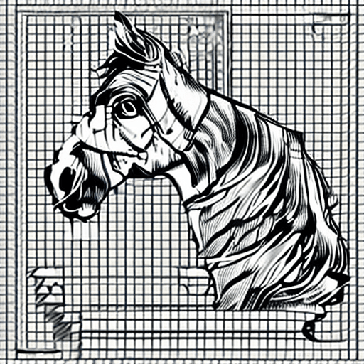 AI generated: beautiful black outline of the head of a good horse on  background