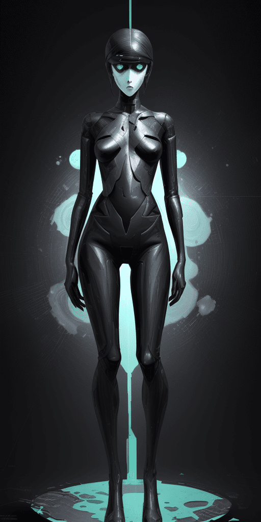 AI generated: ((4k4d rfktrstyle "the android stared at me a strange hybrid semi anthrop morpic from the waist up b...