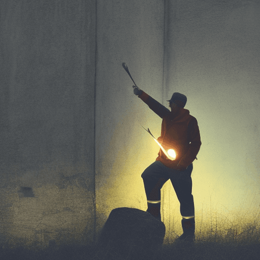 AI generated: A man with a torch discovering a new place
