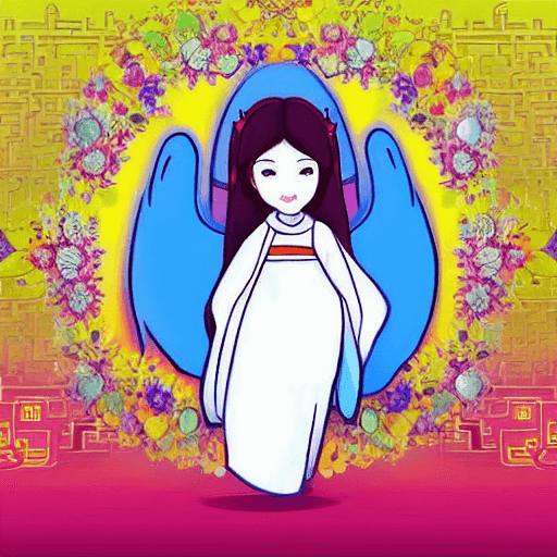 AI generated: FULL BODY,LOOK LIKE AN ANGEL,BEAUTIFUL GILR,CUTE,CARTOON,CHINESE STYLE