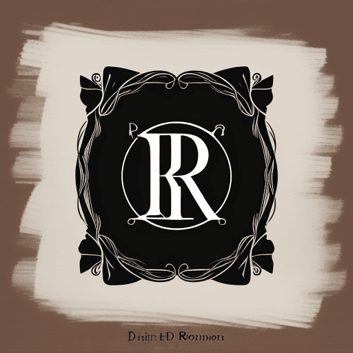 AI generated: create an equestrian logo with D and R monogram, make it simple in black color
