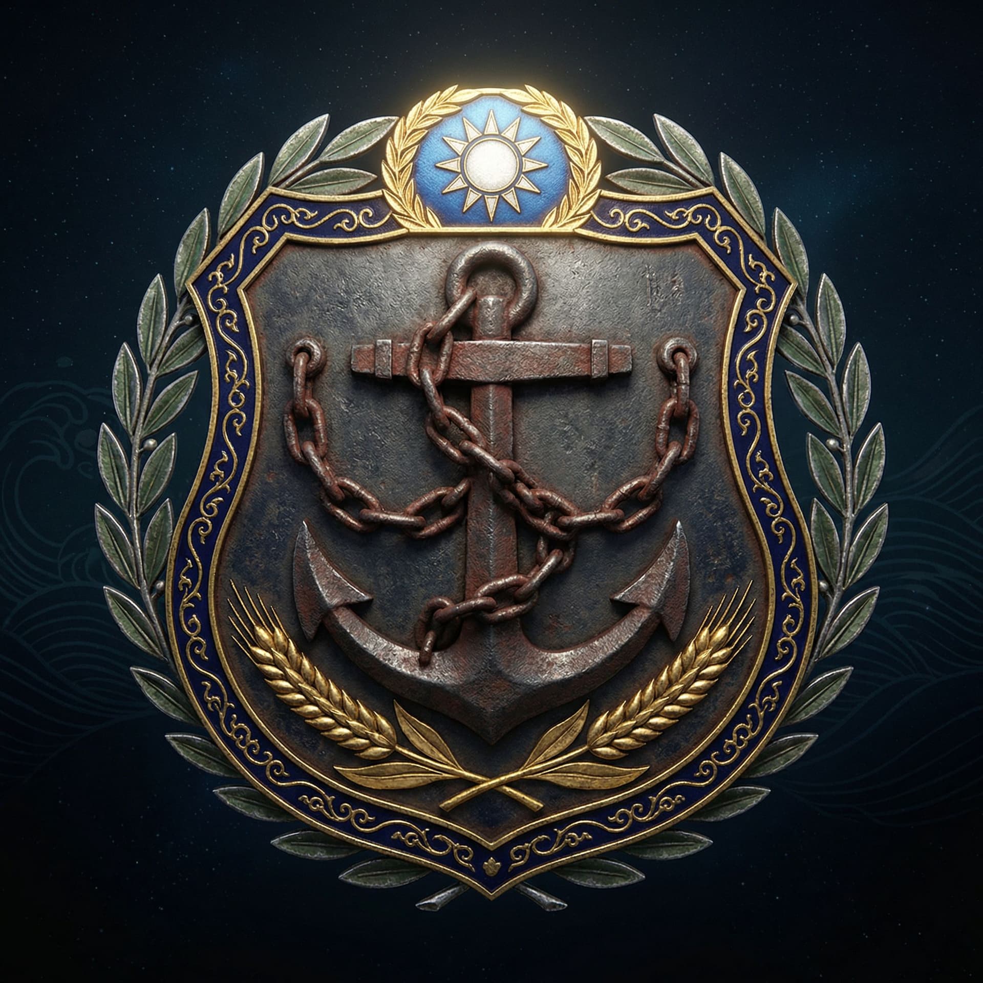 AI generated: “Create a highly detailed, realistic emblem in the classic Republic of China Navy style, centered on...