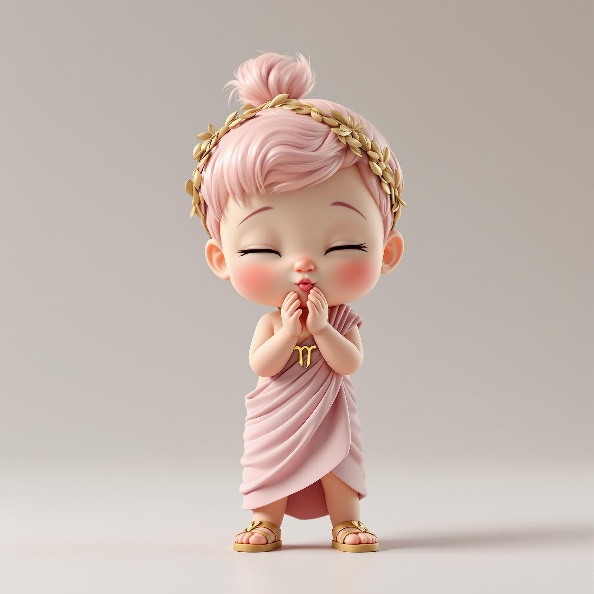 AI generated: whimsical Realistic of Pixar,Bryce 3D,front view,A Virgo baby girl of 12 Astrology, half year's old,...