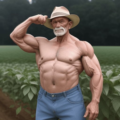 AI generated: 60 year old muscular farmer