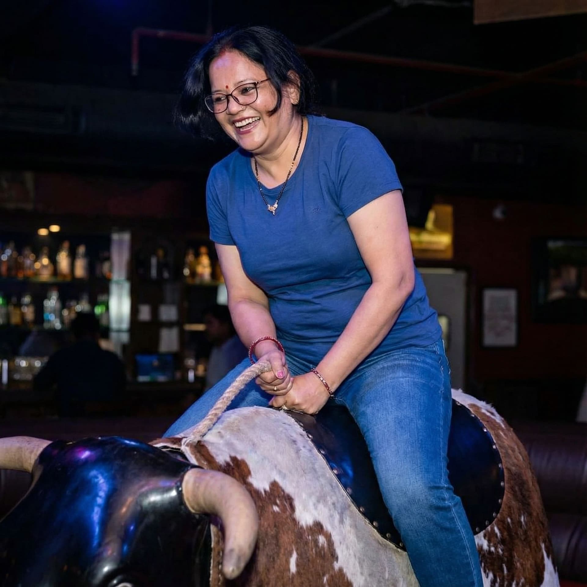 AI generated: This woman is completely undressed and is having sex in reverse cowgirl jiggly boobs bouncing up dow...