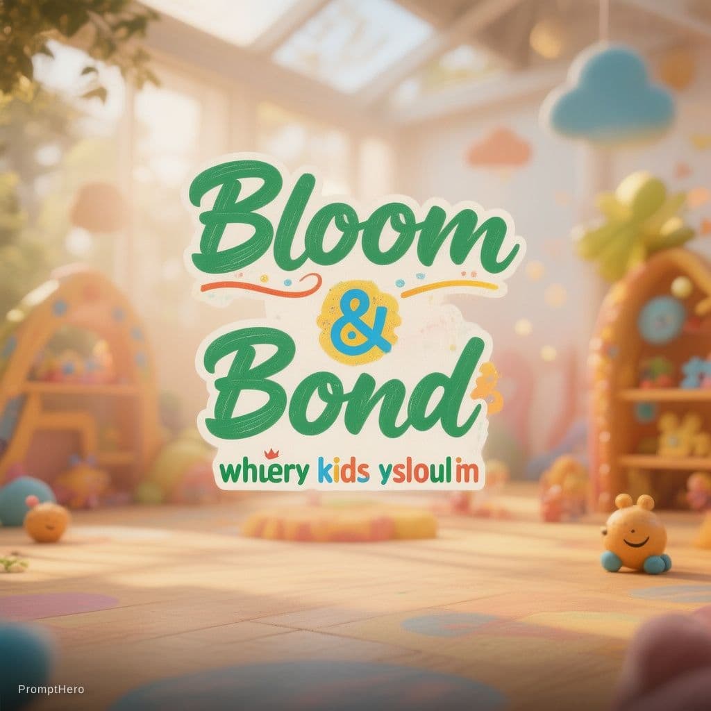 AI generated:  create a logo for a school named "Bloom & Bond" . A pre Nursery school .where kids play around in t...