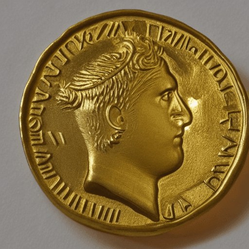 AI generated: Researcher ObservingGreek Gold Coin