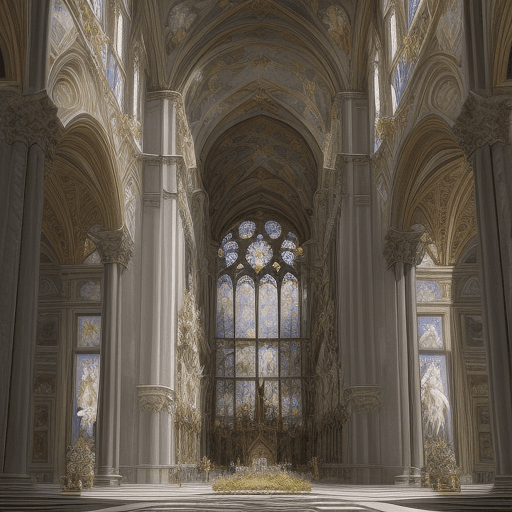 AI generated: florentine, floral, cathedral, reverential, ethereal, beauty, hyper realistic