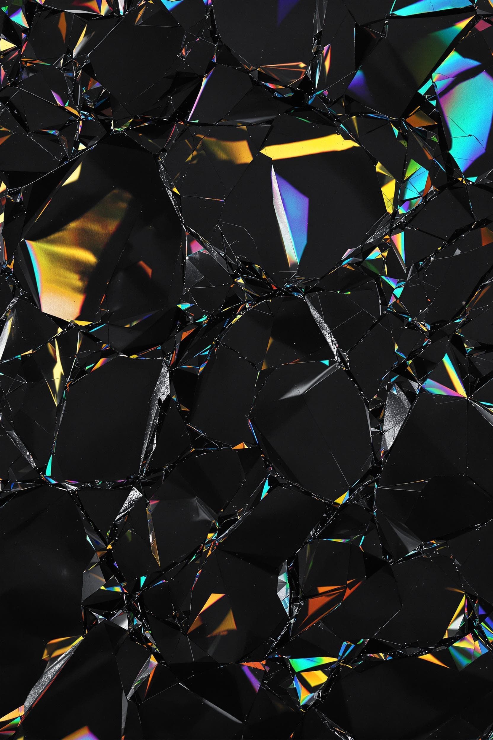 AI generated: damaged black holographic foil texture, with holographic effect,