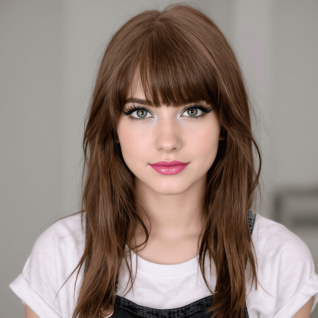AI generated: A hyper-realistic depiction twelve year old Suki from fast and furious, with thick black eye liner, ...