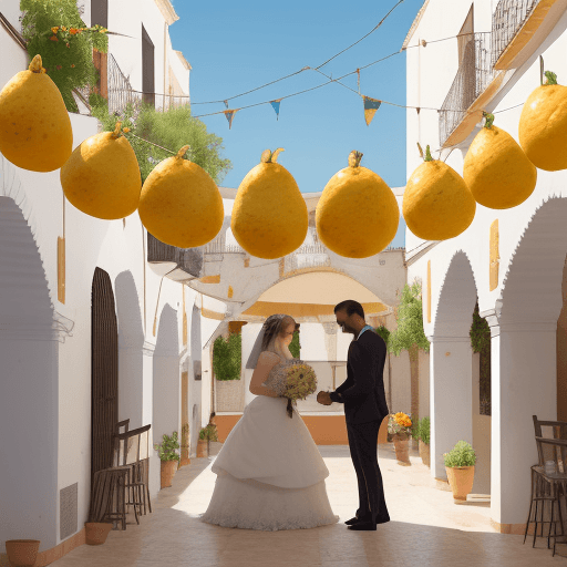 AI generated: dibujo abstracto de una boda entre dos hombres en Sevilla en el mes de mayo un dia de sol.
Estan rod...