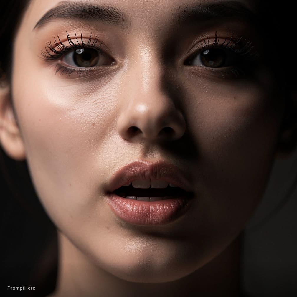 AI generated: Mouth open, ready to get a facial
