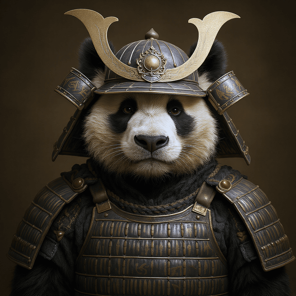 AI generated: A photo-realistic image of a Samurai Panda, a unique fusion of traditional samurai warrior elements ...