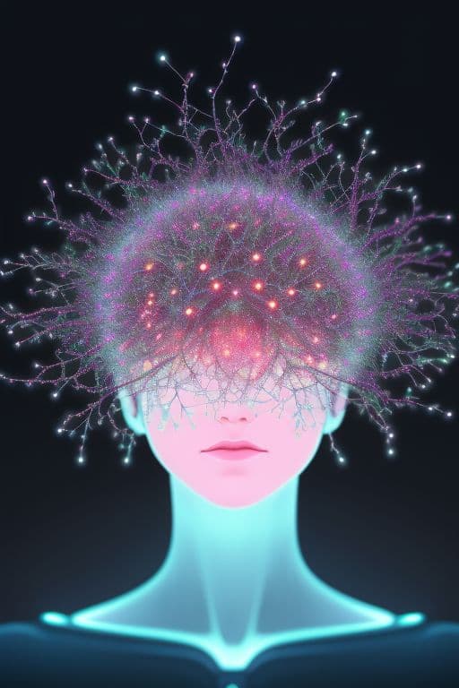 AI generated: A detailed 3d render of a network of neurons, sharp focus, depth of field, neon, 8k, photo realism, ...