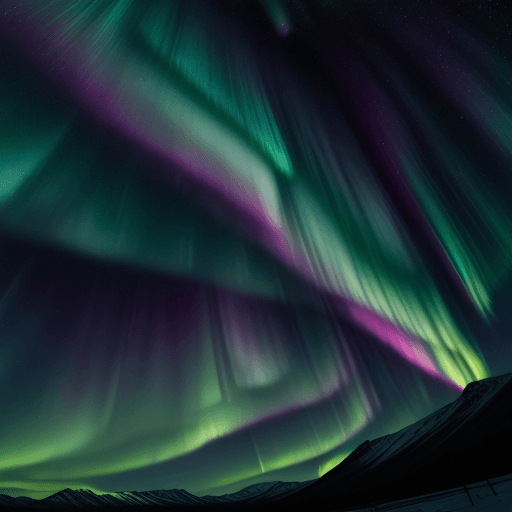 AI generated: aurora borealis, night time, sky, stars, photorealism, hyper realistic, shot on 65mm, long exposure ...
