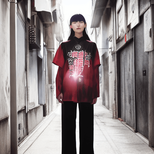 AI generated: Genshin impact, amber, rebel, synth wave, Korean, beautiful, looking at viewer, upper body, masterpi...