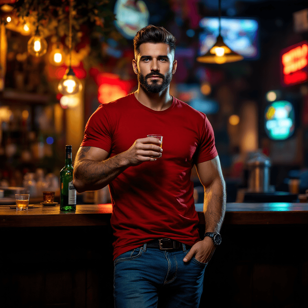 AI generated: Hyper-realistic, upper body image of a handsome caucasian man, dark burst-taper hair, trimmed short ...