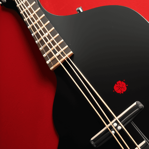 AI generated: acoustic guitar
japanse desing
black with red details

