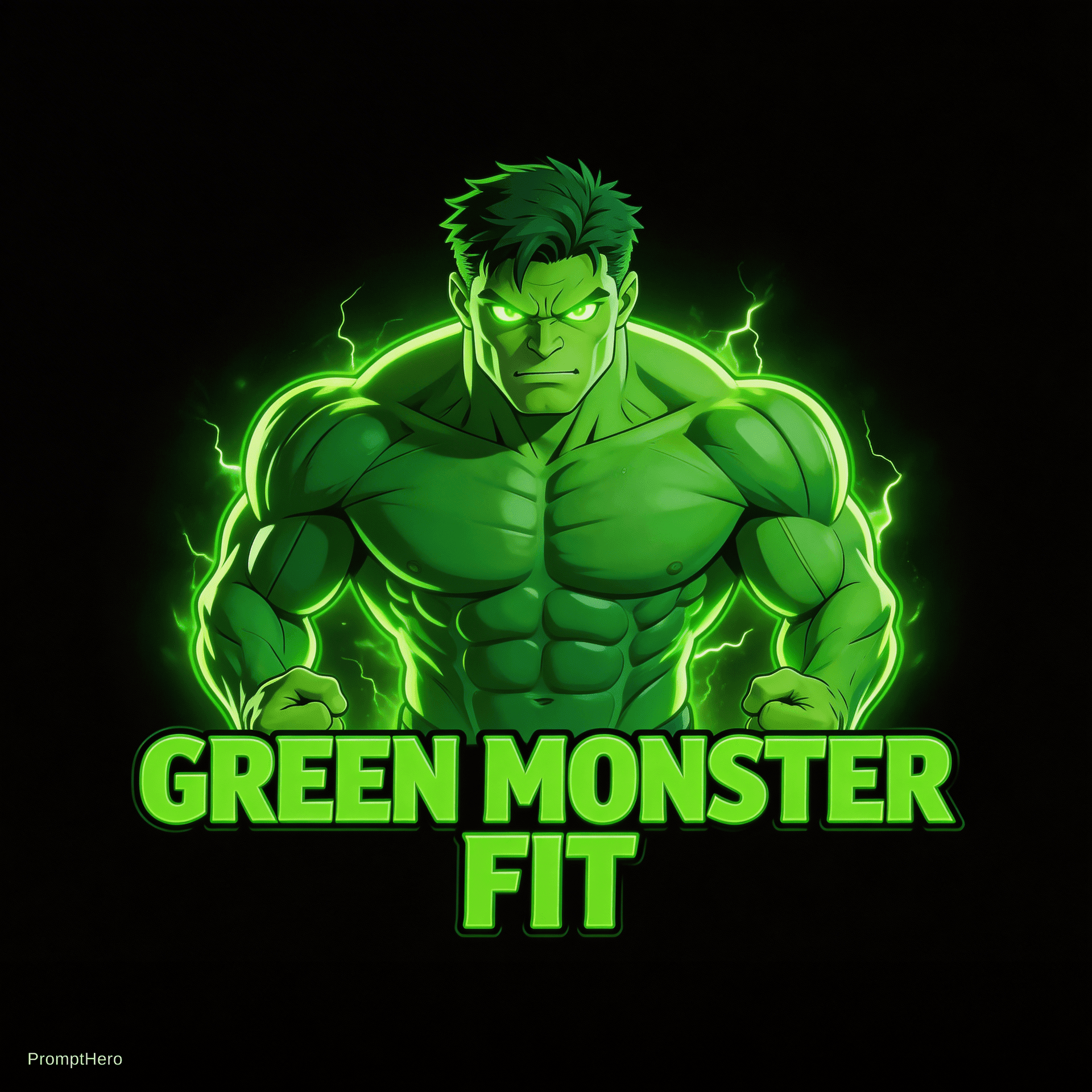 AI generated: A dynamic anime-style gym logo for a fitness brand. The logo must clearly and correctly display the ...