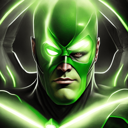 AI generated: Green Lantern, in dynamic, atmosphere of darkness and horror, dramatic light, highly detailed, packe...