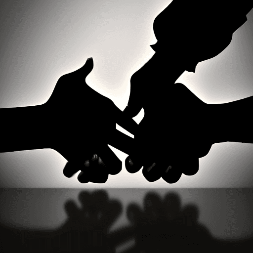 AI generated: I want a black silhouette of a firm handshake. just the hands.