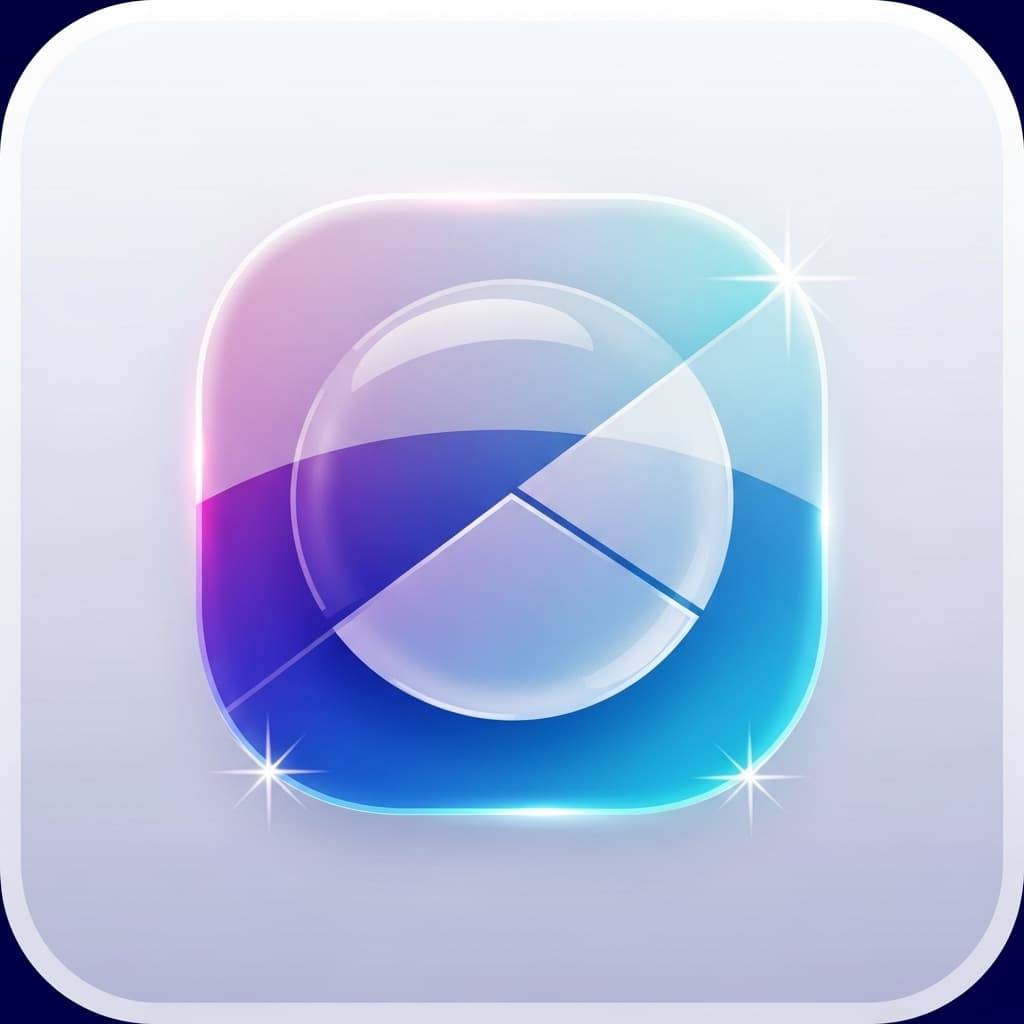 AI generated: Generate a sleek, glass-themed icon for a modern tech startup. The design should look minimal, futur...