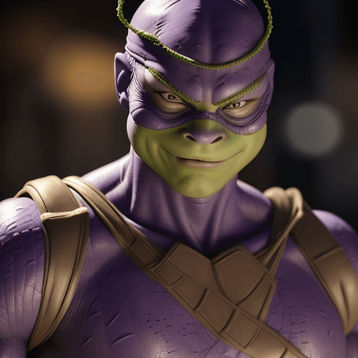 AI generated: Donatello from Teenage Mutant Ninja Turtles, professional portrait, hyper realistic, ultra detailed ...
